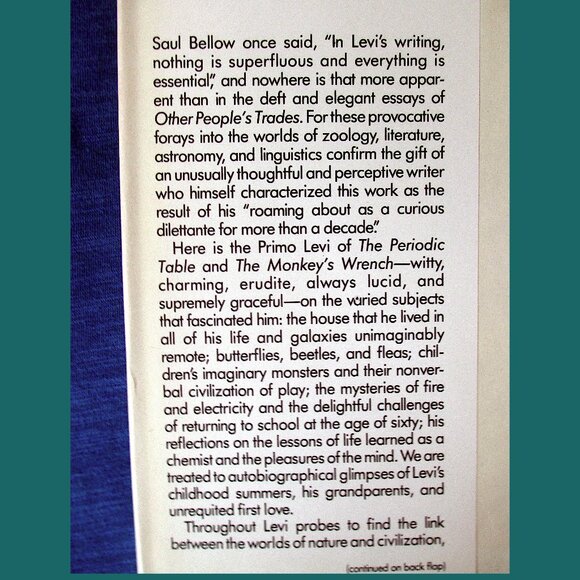 Book: Other People's Trades by Primo Levi, Translated by Raymond Rosenthal - Picture 8 of 14